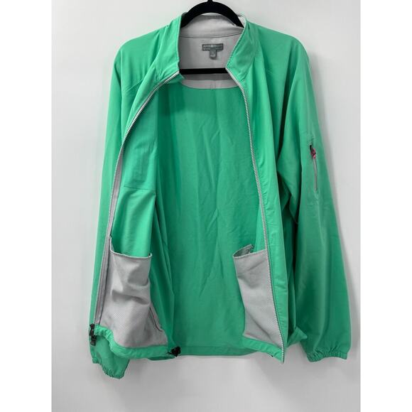Peter Millar Wind Men's Green Zip-up Long‎ Sleeve Golf Athletic Jacket Size XL - Picture 2 of 7